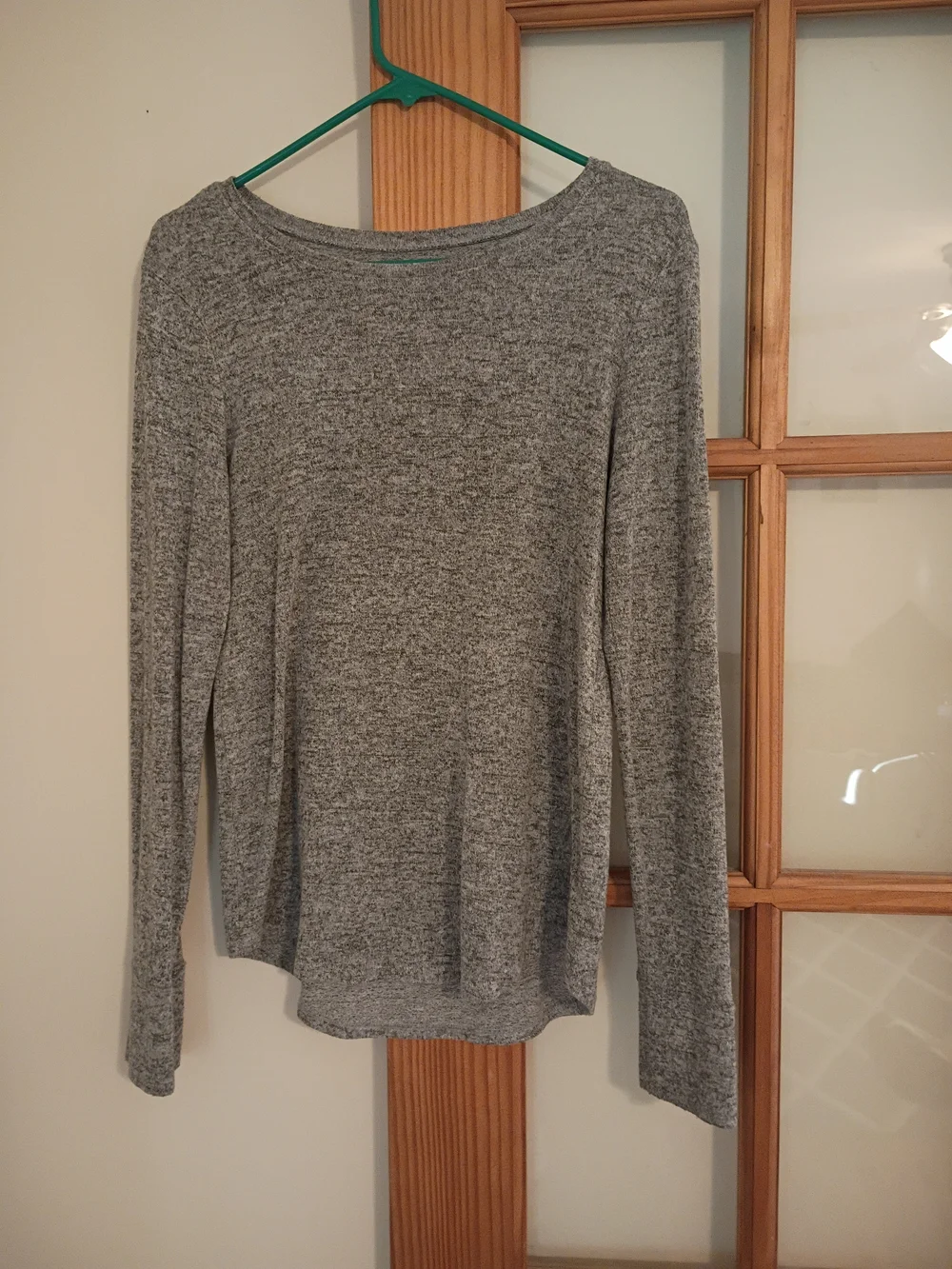 Justice Grey Marled Long Sleeve Knit Top